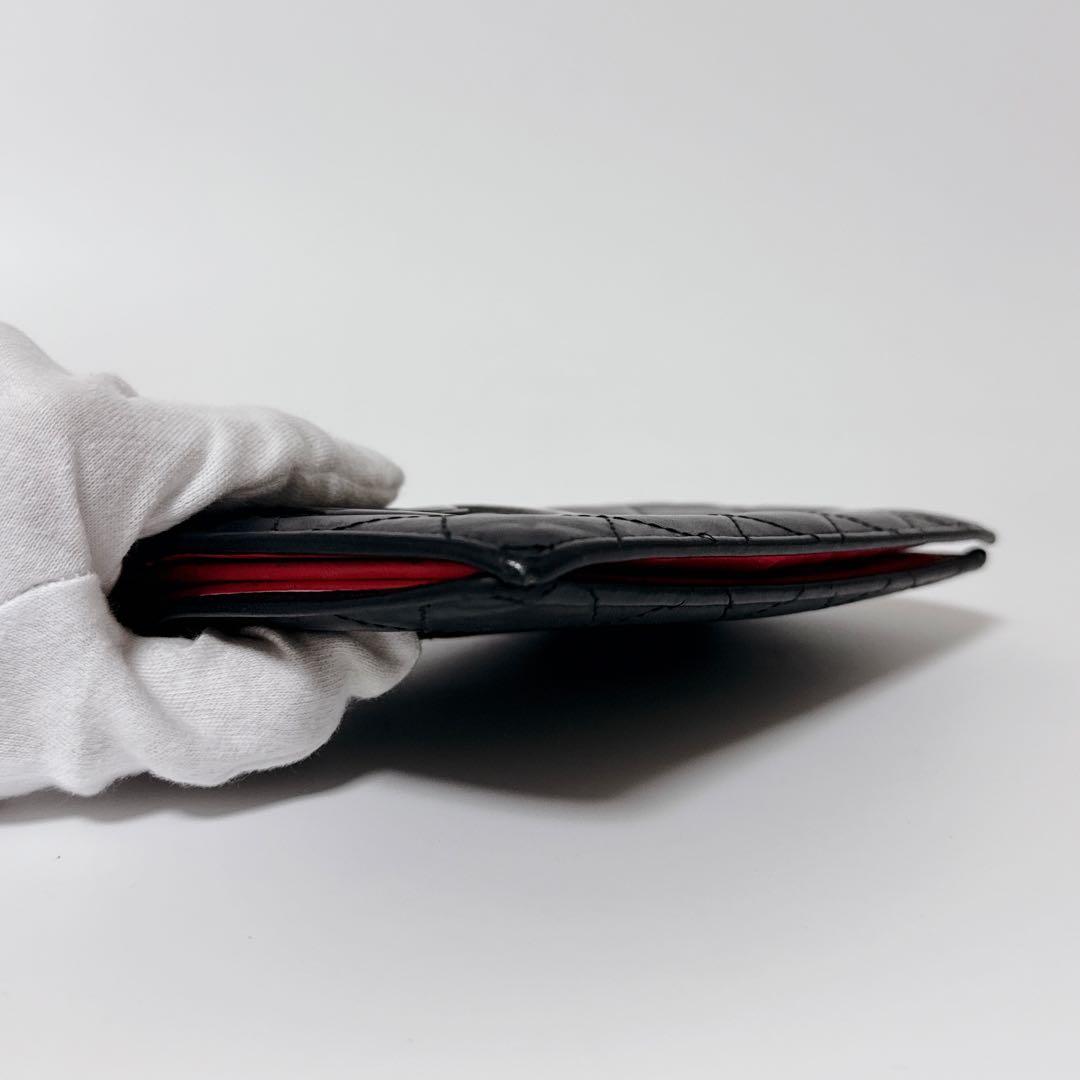 【人気商品】シャネル カンボンライン ココマーク 黒×ピンク 2つ折 長財布