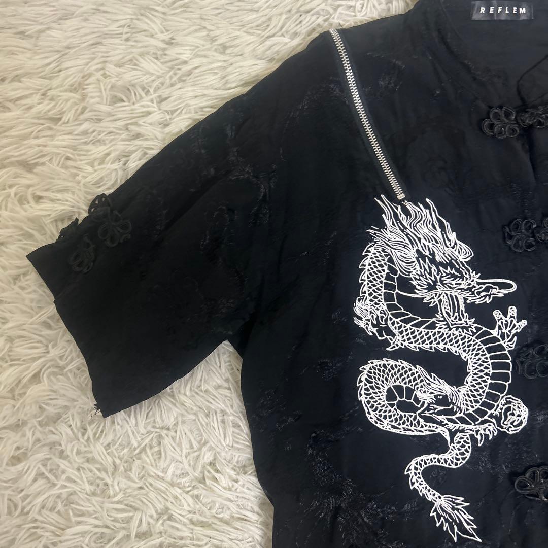 ♡美品♡ REFLEM ショルダー　ZIP 総柄　チャイナ　シャツ レフレム