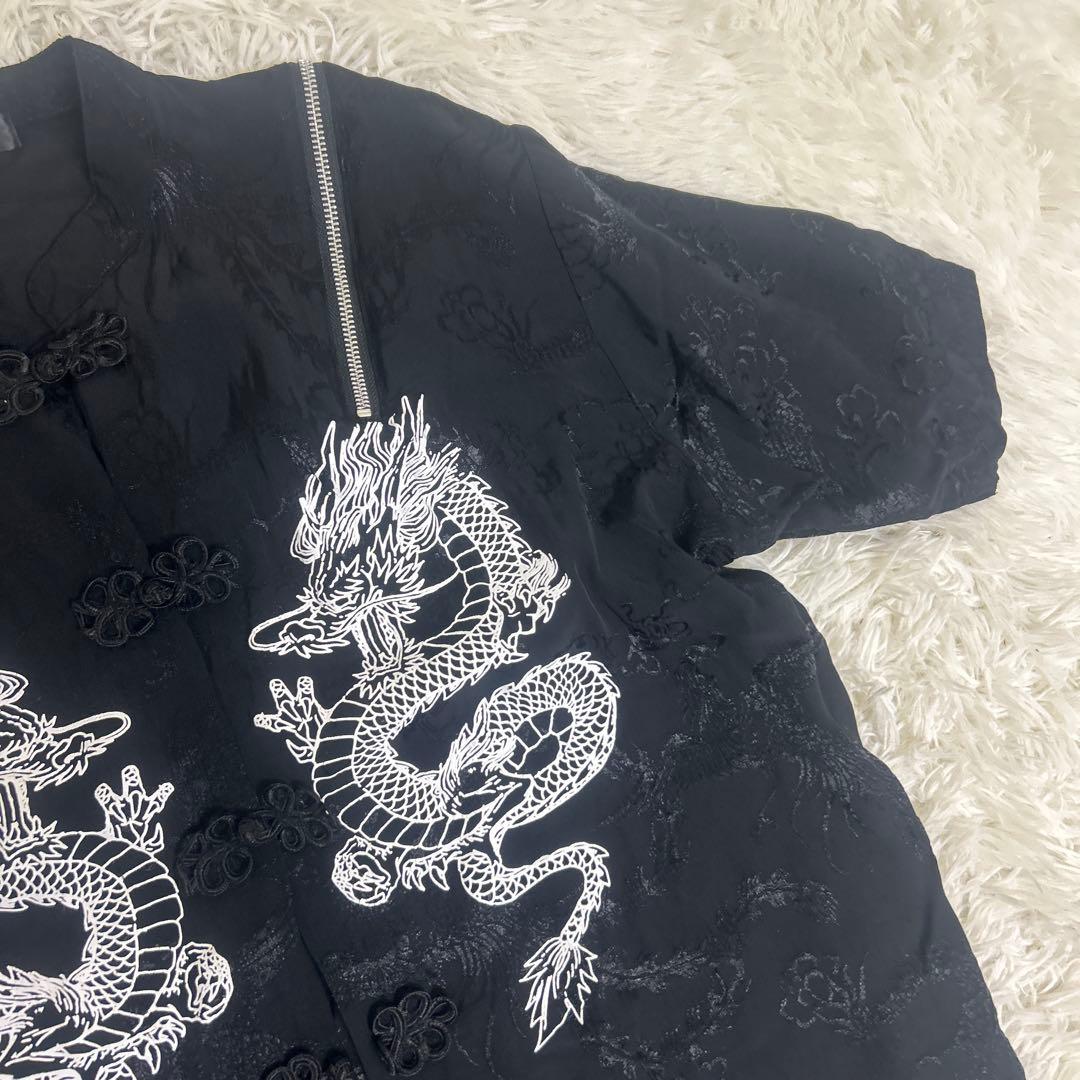 ♡美品♡ REFLEM ショルダー　ZIP 総柄　チャイナ　シャツ レフレム