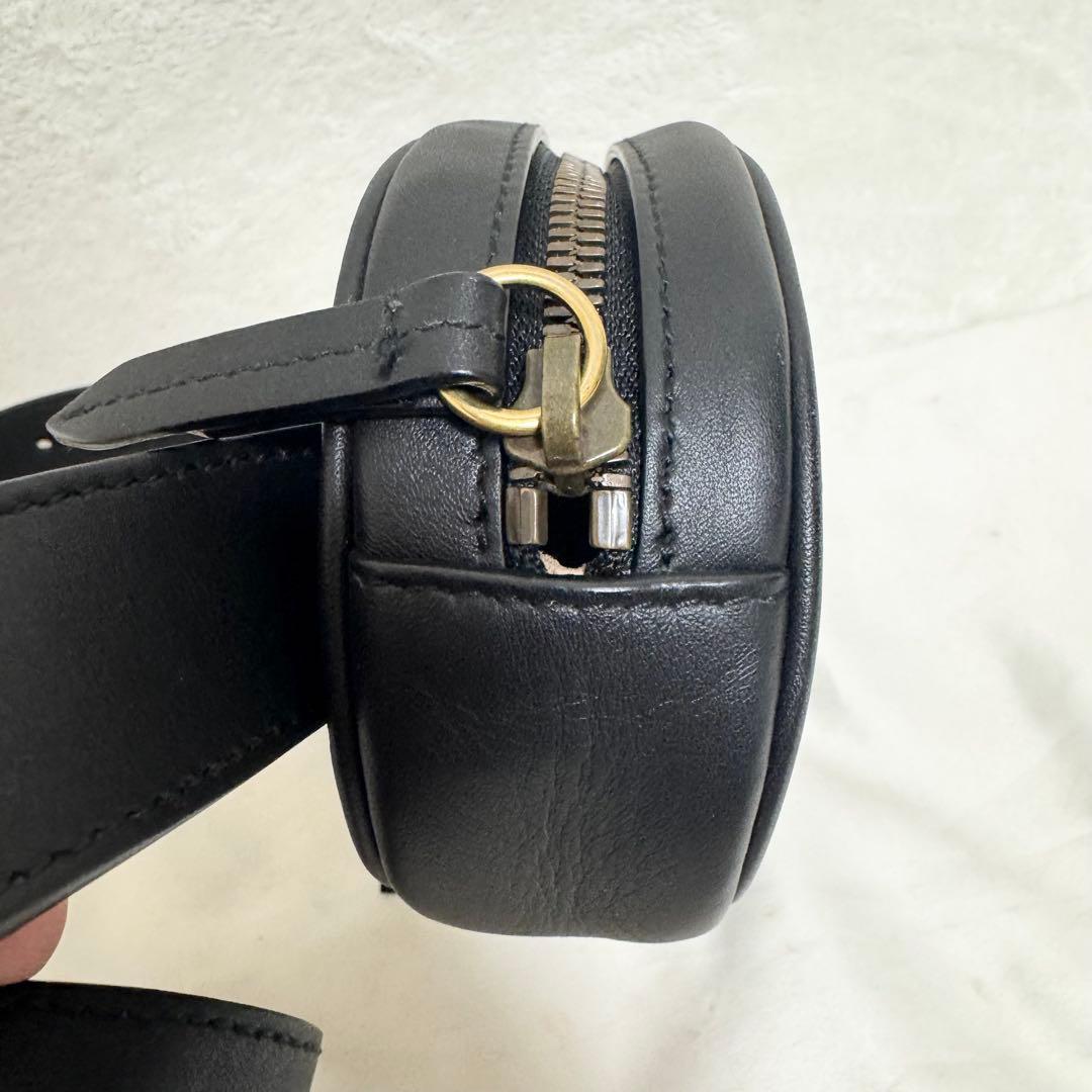 【美品】GUCCI グッチ ウエストポーチ マーモント レザー ブラック 正規品