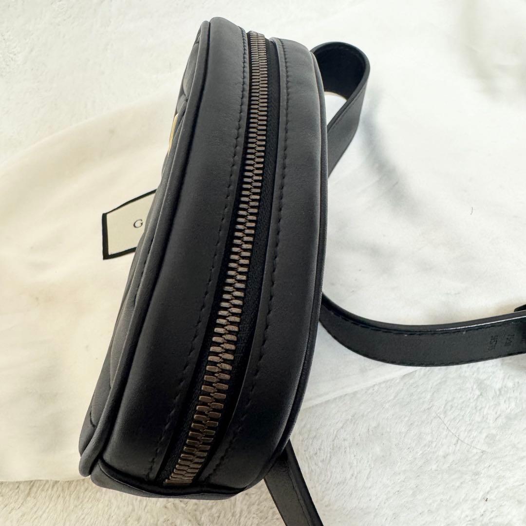 【美品】GUCCI グッチ ウエストポーチ マーモント レザー ブラック 正規品