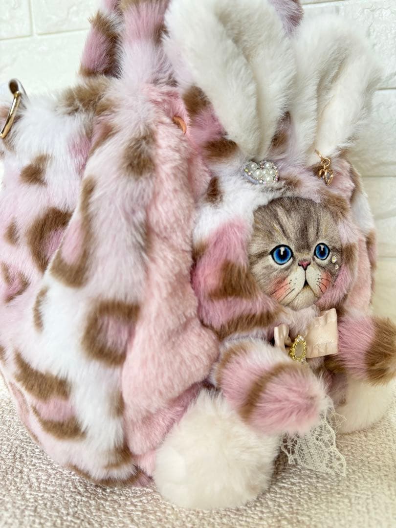 ね*】様 コヤンイサムチョン　ファーバッグ　ルミちゃん　ヒョウ柄ピンク　うさちゃ