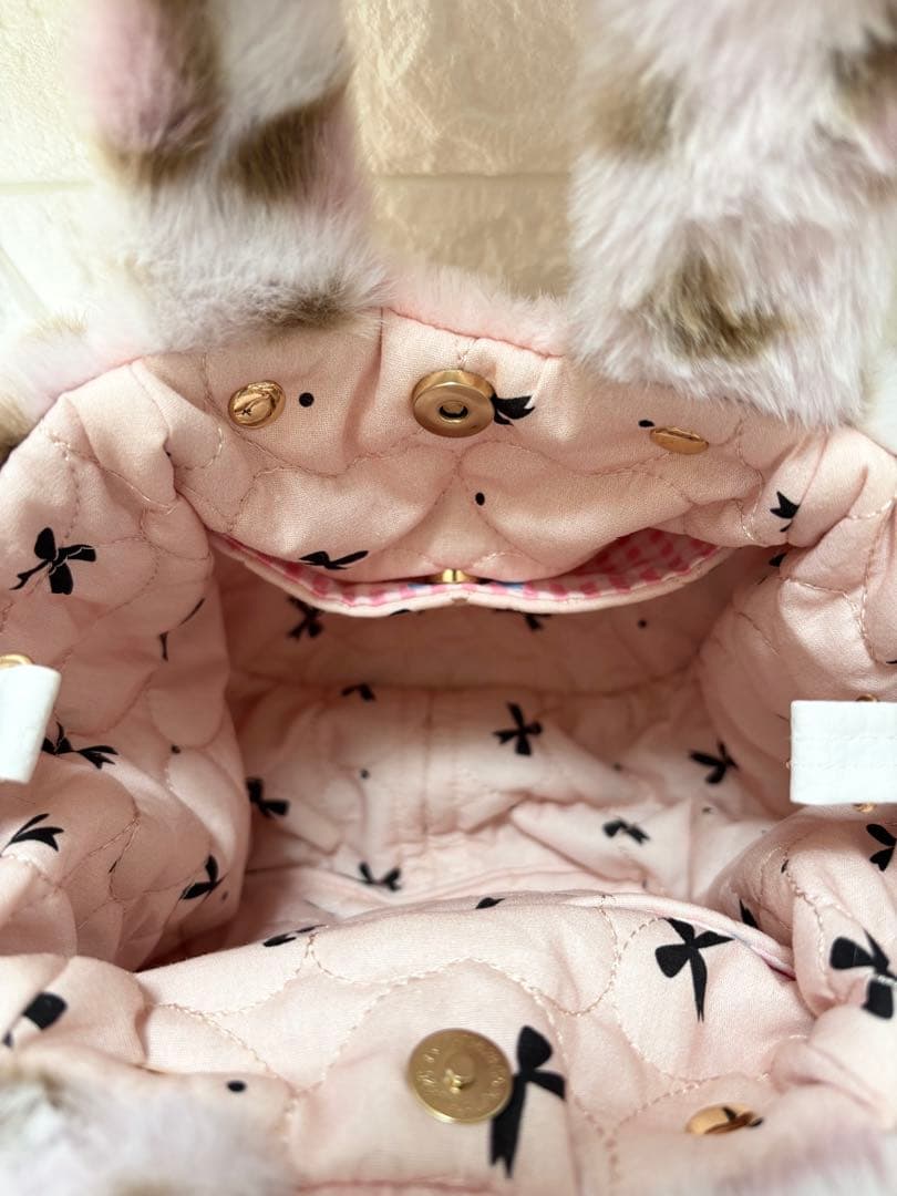 ね*】様 コヤンイサムチョン　ファーバッグ　ルミちゃん　ヒョウ柄ピンク　うさちゃ