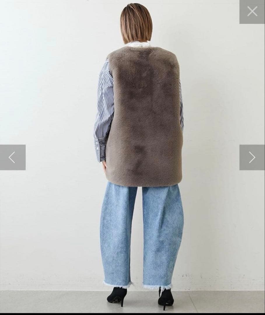 未使用近　Whim Gazettee エコファージレ　グレージュ