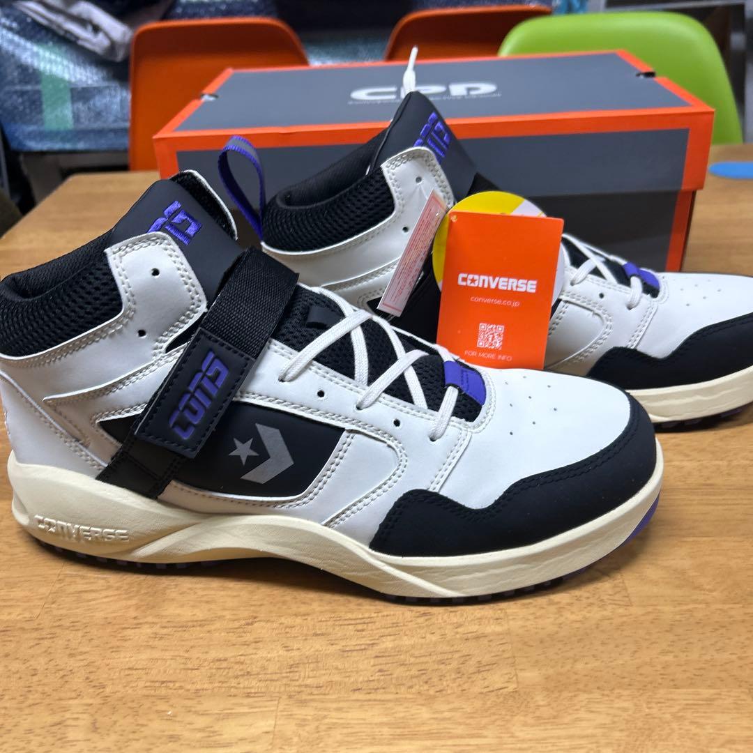 CONVERSE CPDモデル 安全靴 27.5 ホワイト/ブラック/パープル
