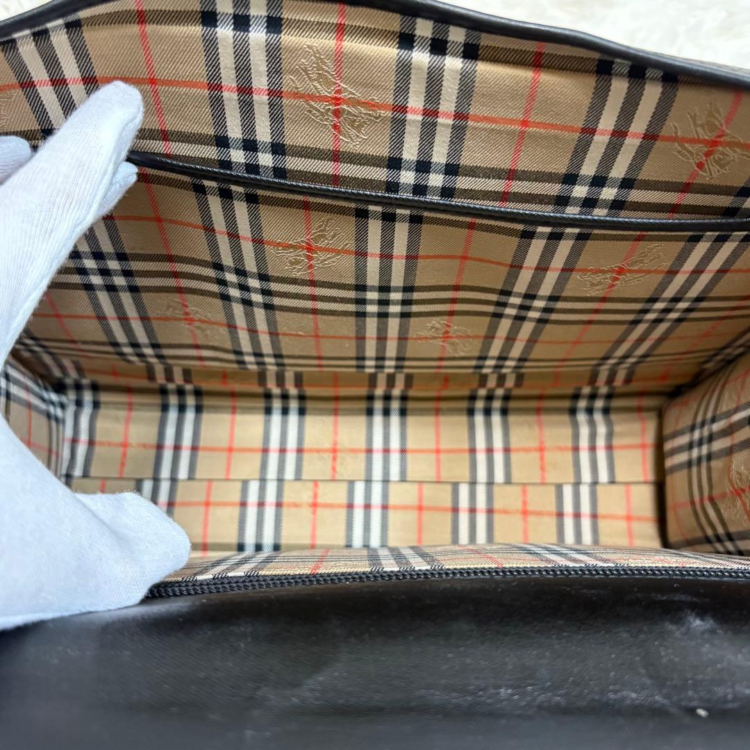 【美品】バーバリー オールレザー ビジネスバッグ 2way ノバチェック A4