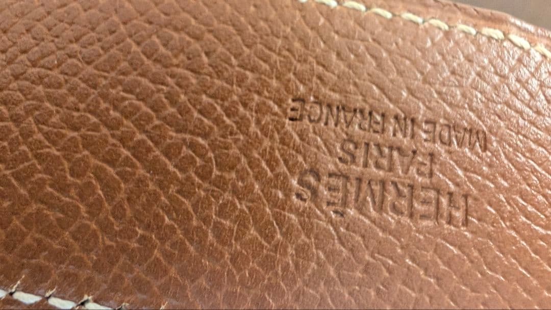 エルメス　コンスタンス　Hベルト　茶×赤