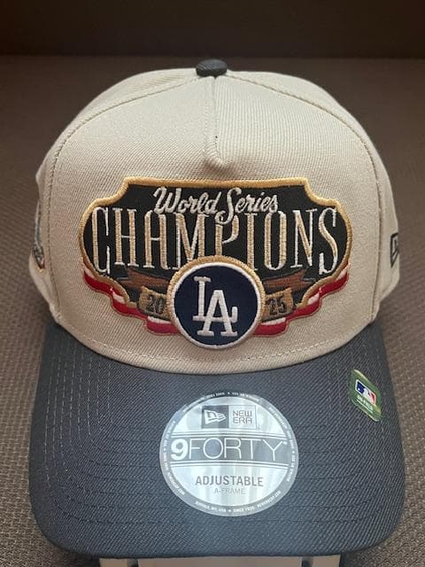 大谷翔平25WSチャンピオンロッカルーム9FORTYクリーム＆チャコールFREE