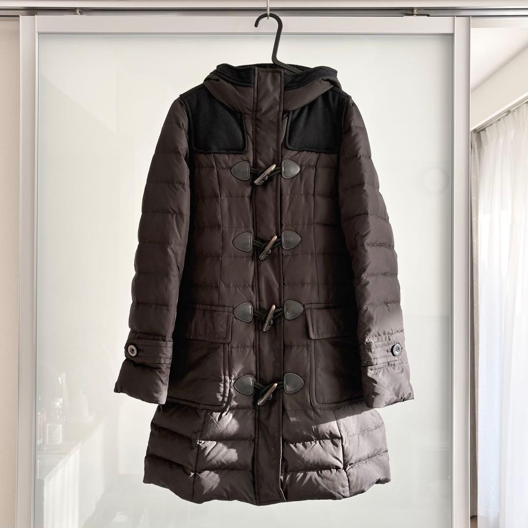 【美品】FILA GOLF ダッフルコート 黒S ダウン フェザー ロングコート