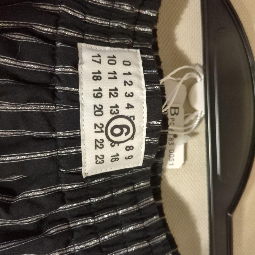 【未使用/タグ付き】【MM6】ストライプ ハーフパンツ 定価63,800円