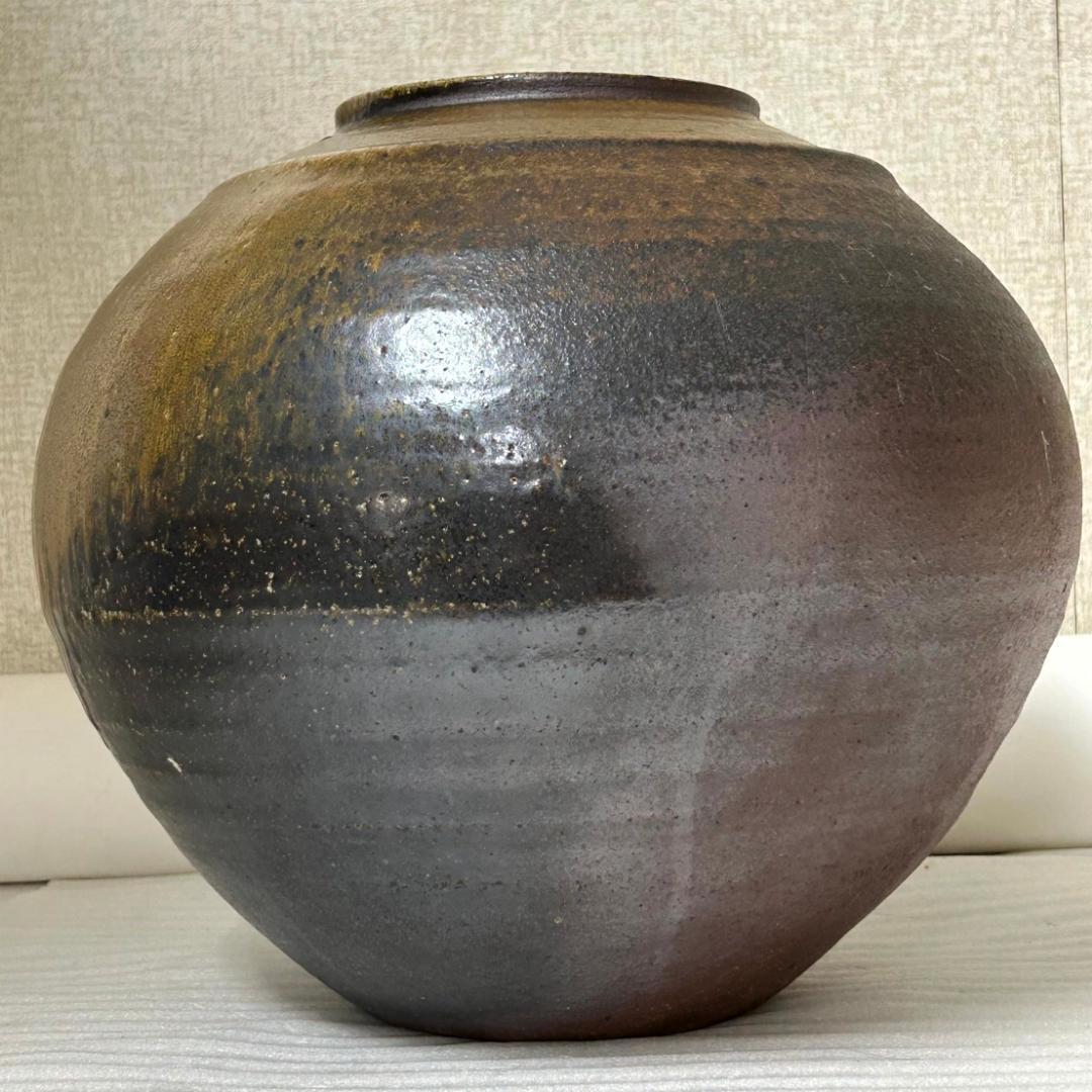 備前焼　末石高仙　超大型壺①　共箱入り【平成9年岡山県展入選作/吉備秋星】