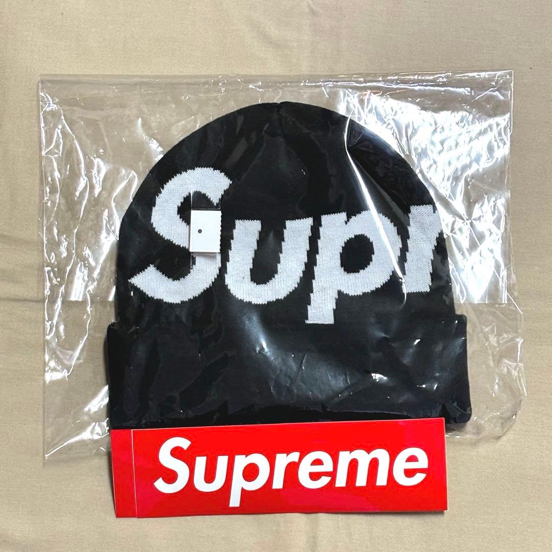 正規品 25FW Supreme Big Logo Beanie 黒 新品