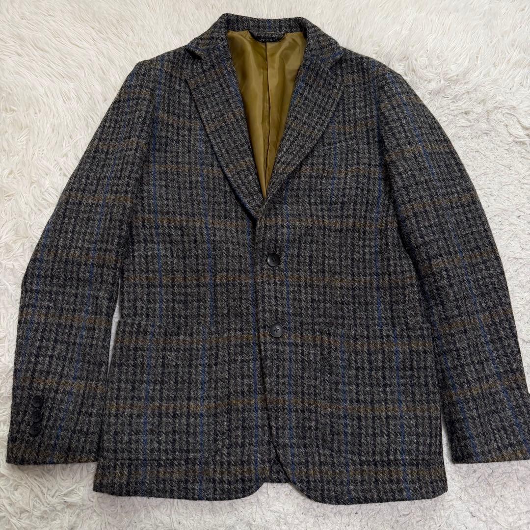 極美品　ハリスツイード　フリークスストア　テーラードジャケット　千鳥格子　肉厚