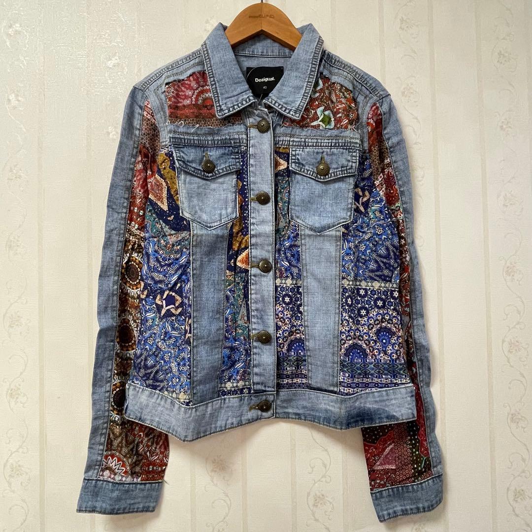 【新品】Desigual パッチワークデニムジャケット 40