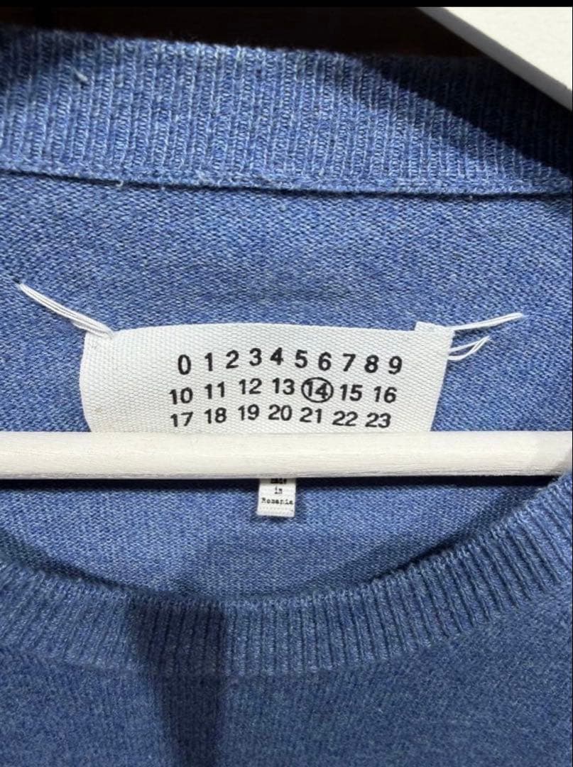 Maison Margiela デニムエルボーパッチ付きコットンニット S