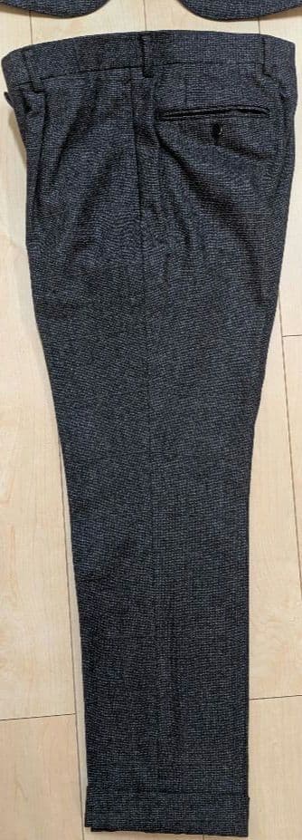 ハ*チ様 BEAMSF Canonico グレー ブロックチェックスーツ