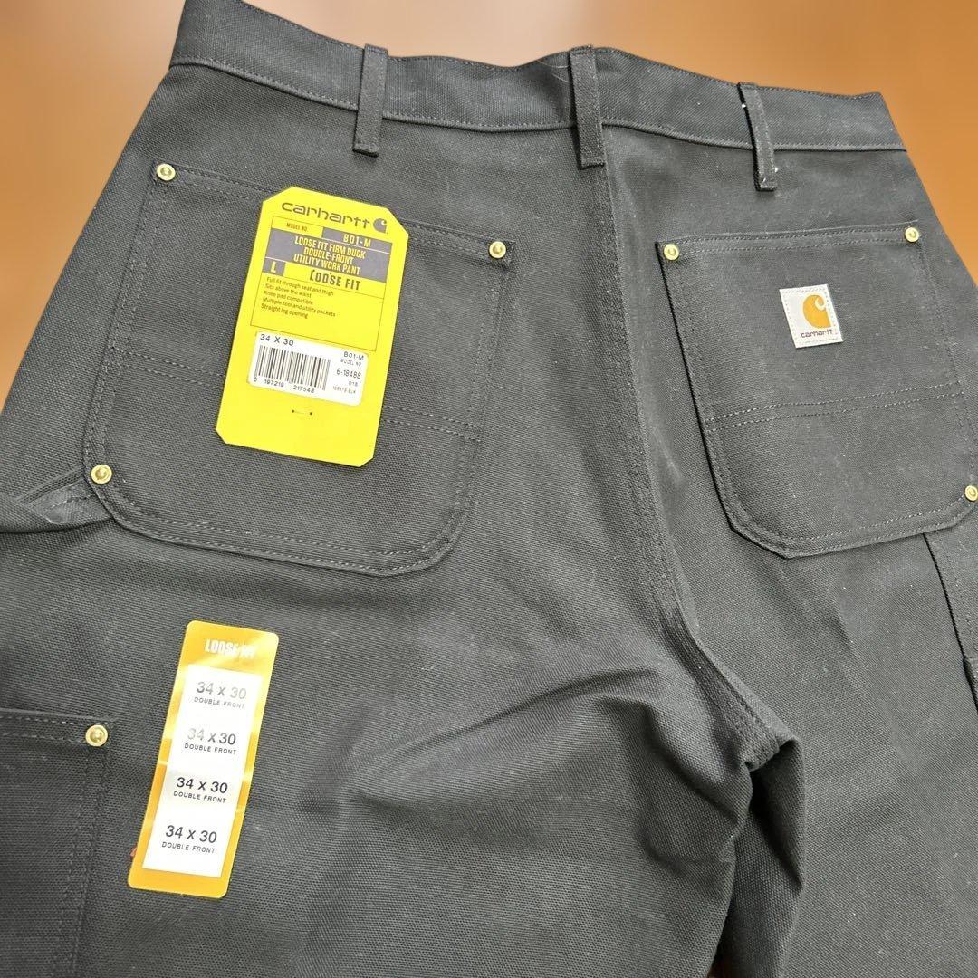 新品タグ付き 正規品carhartt ダブルニーパンツ サイズW34×L30 黒