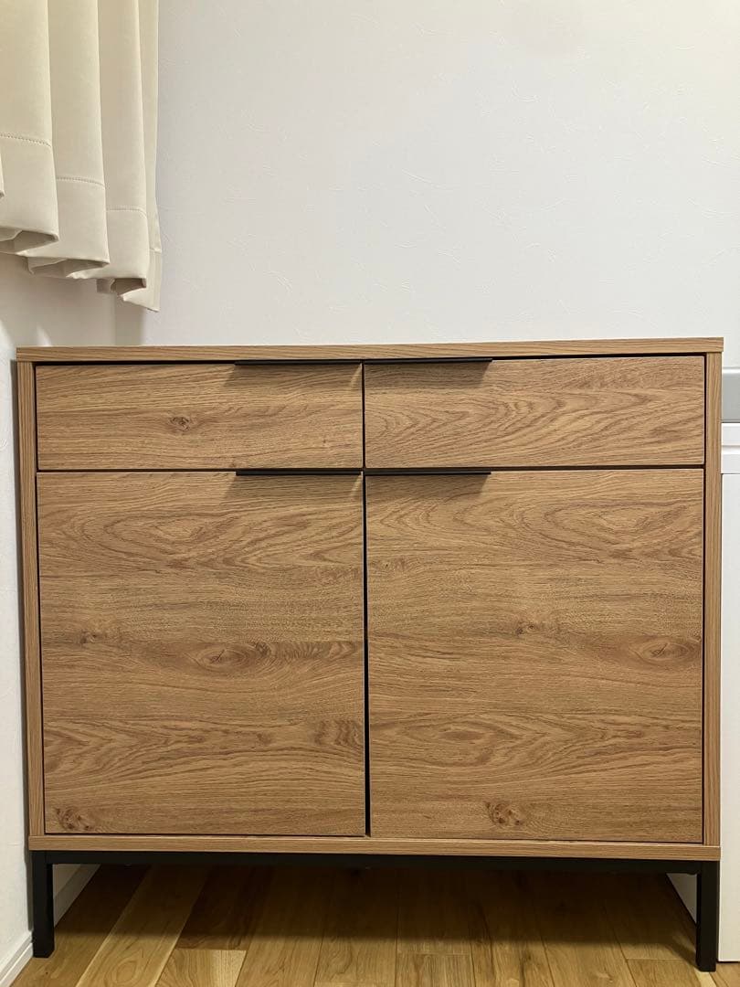 LOWYA キャビネット リビングボード 幅90チェスト木目調