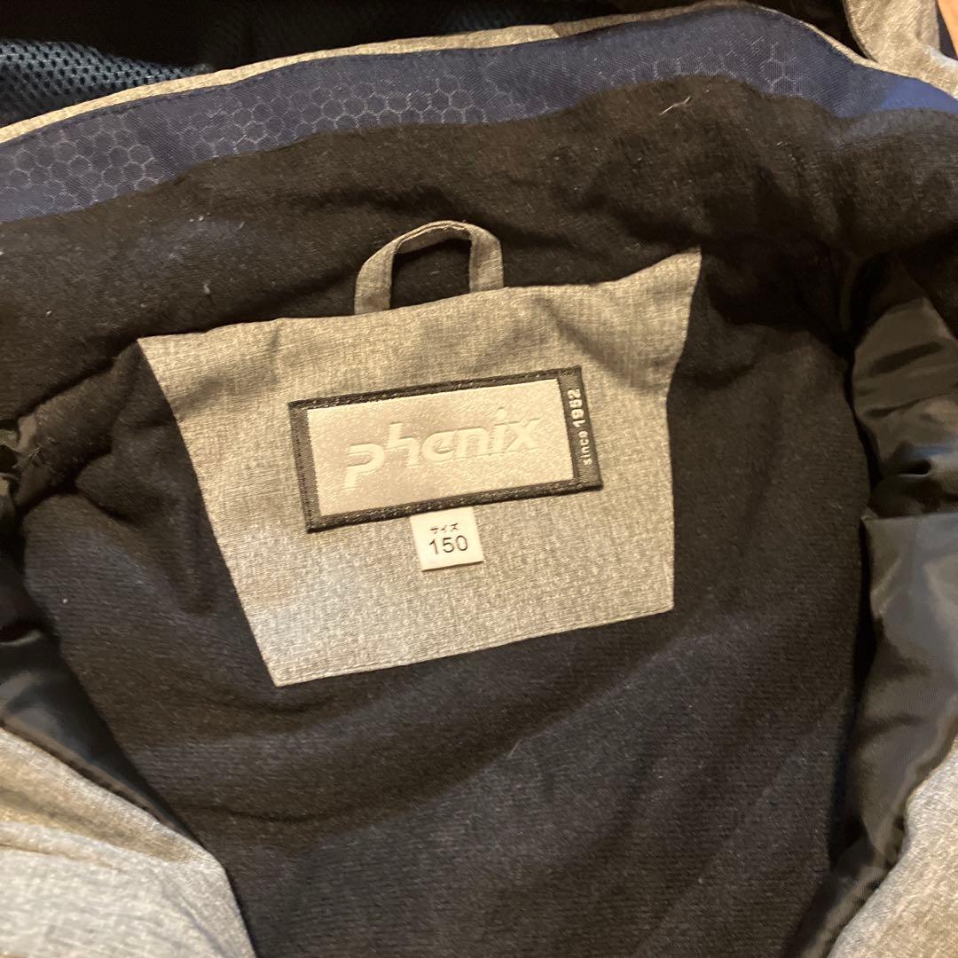 phenix スキーウェア 150cm グレー/ネイビー/レッド　グローブ付き