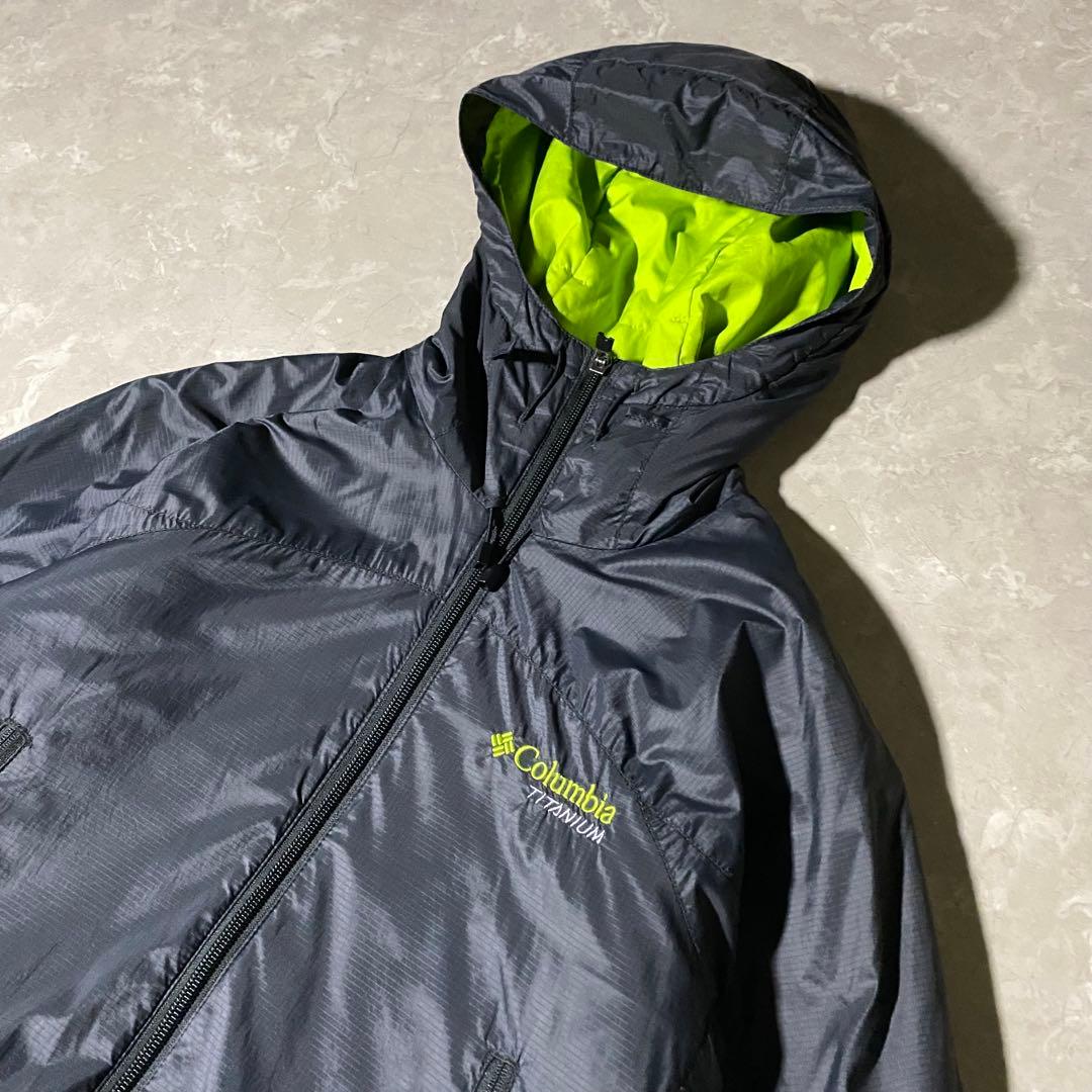 00s Columbia 短丈 ダウンジャケット 光沢 ドローコード XS