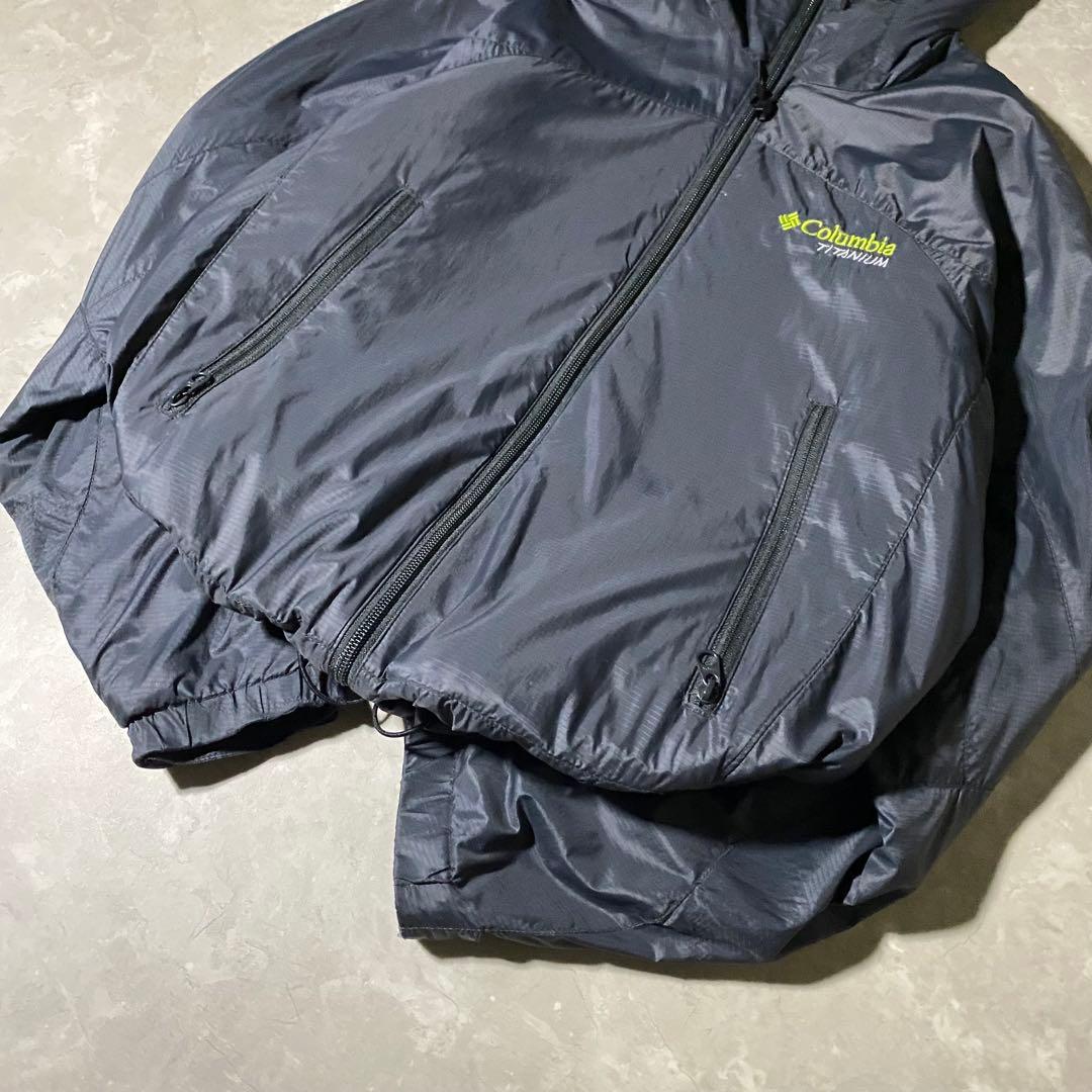 00s Columbia 短丈 ダウンジャケット 光沢 ドローコード XS