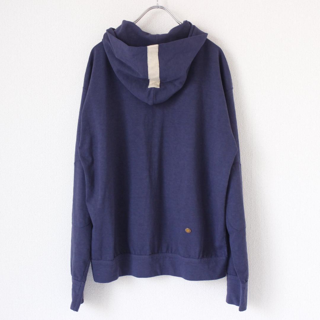 45R でこぼこ天竺の908レガッタフード Mサイズ ネイビー Rボタン