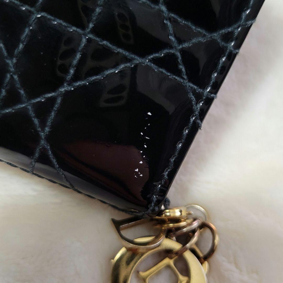 ディオール　名刺入れ　Lady Dior Bloom　カードホルダー　パテント