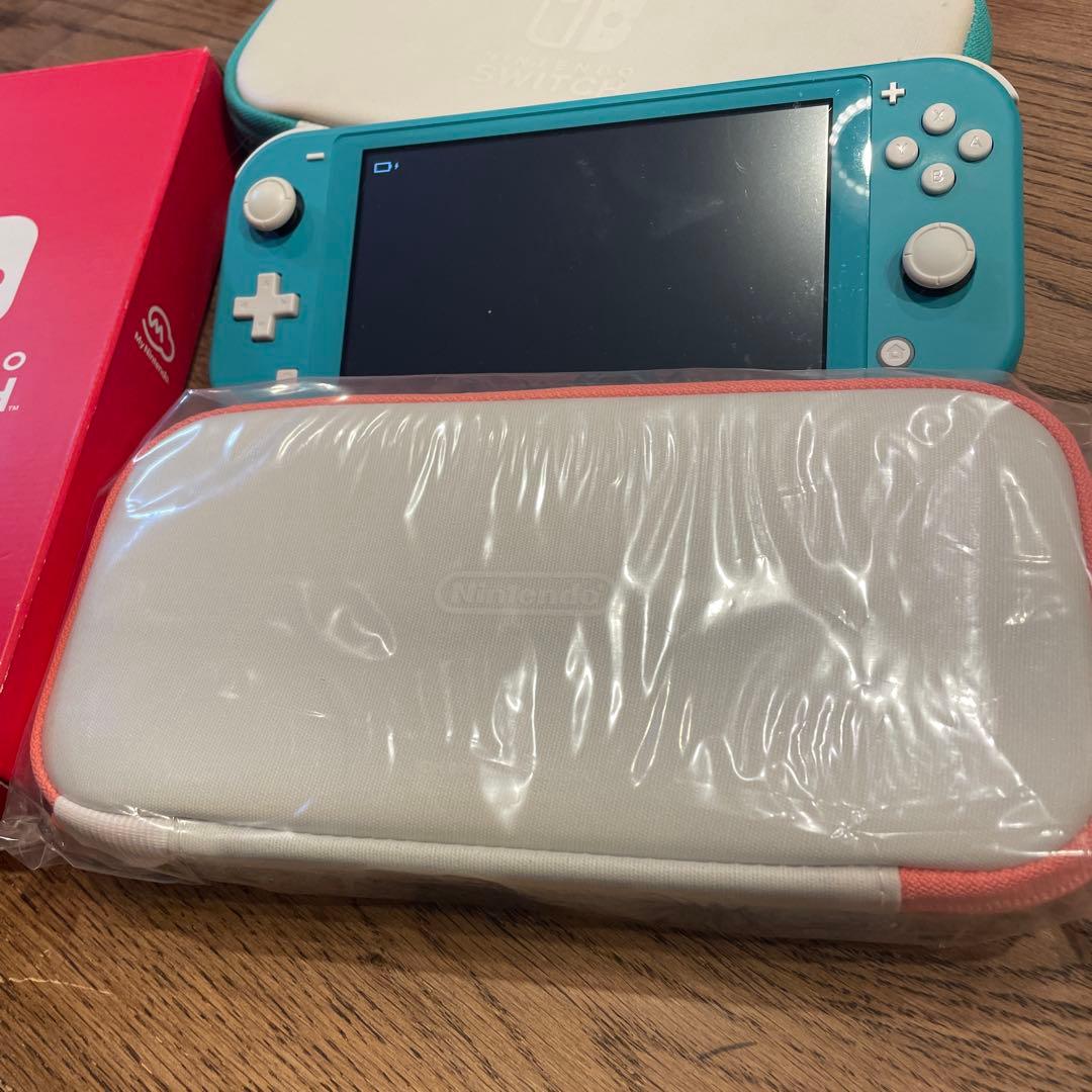 Nintendo Switch Lite ターコイズ 本体、専用ケース2色セット