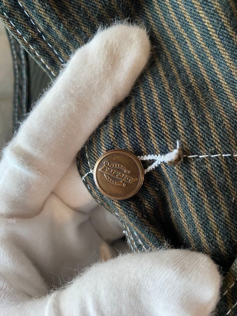 激レア 80s ディッキーズ オーバーオール ブラウン ヒッコリー ストライプ