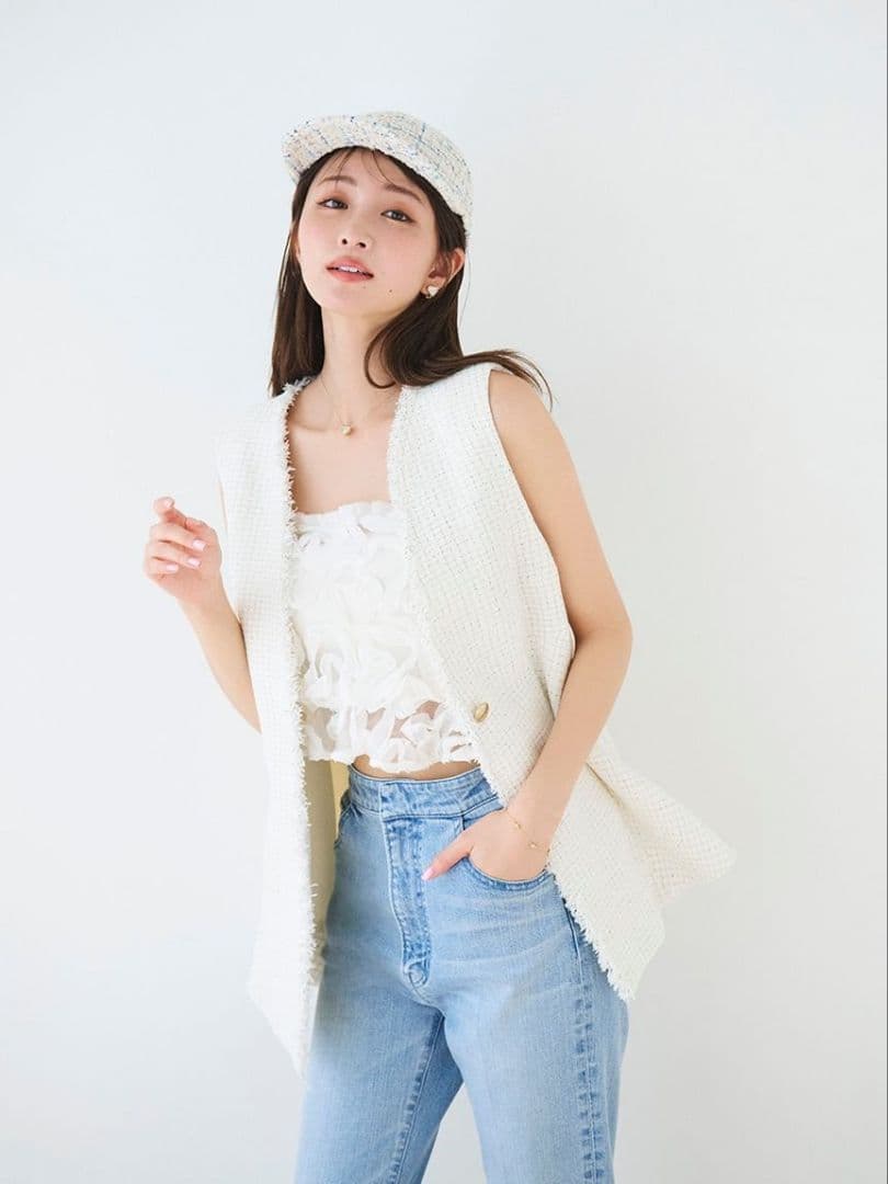 CELFORD　フレアペプラムツイードジレ　ツィードジレ　入学式　入園式　ベスト