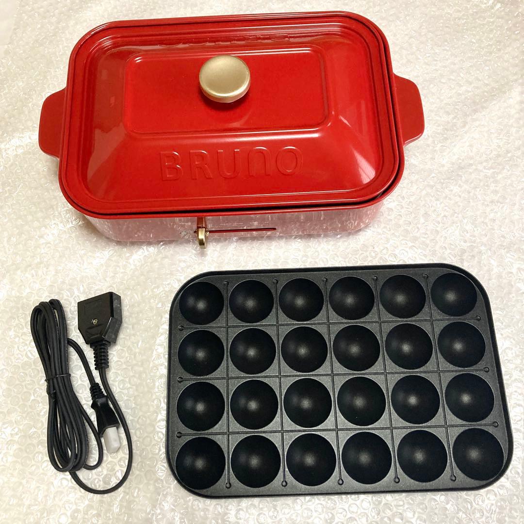 BRUNO コンパクトホットプレート セラミックコート鍋 レシピ セット レッド