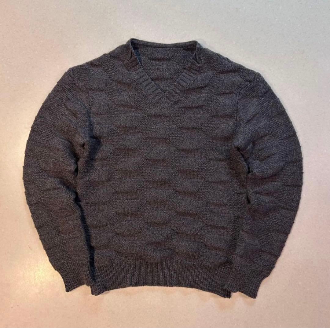 トップス 00s RAF by RAF SIMONS V-neck 3D sweater