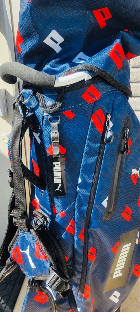 PUMA キャディバッグ ネイビー/レッド