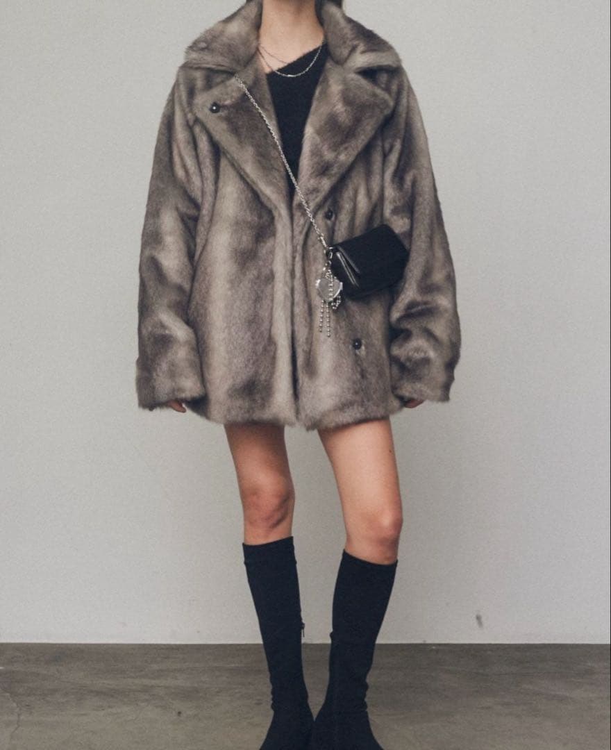 【EMODA】ミディフェイクファーコート