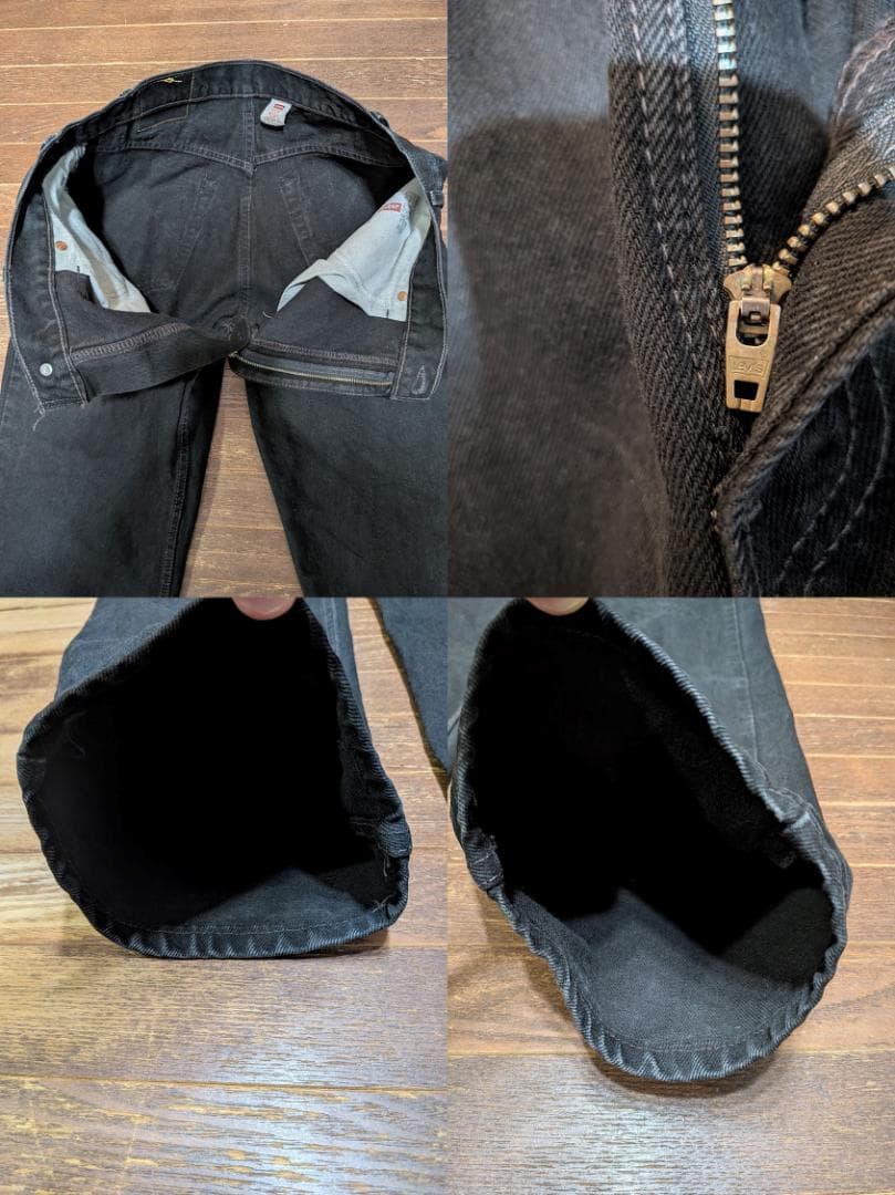 90sUSA製リーバイス505後染ブラックヒゲハチノスL30/66前後期7050