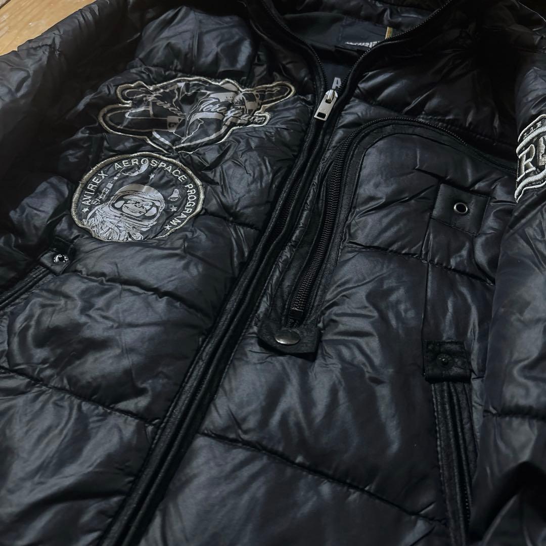 AVIREX ファー ダウンジャケット 黒