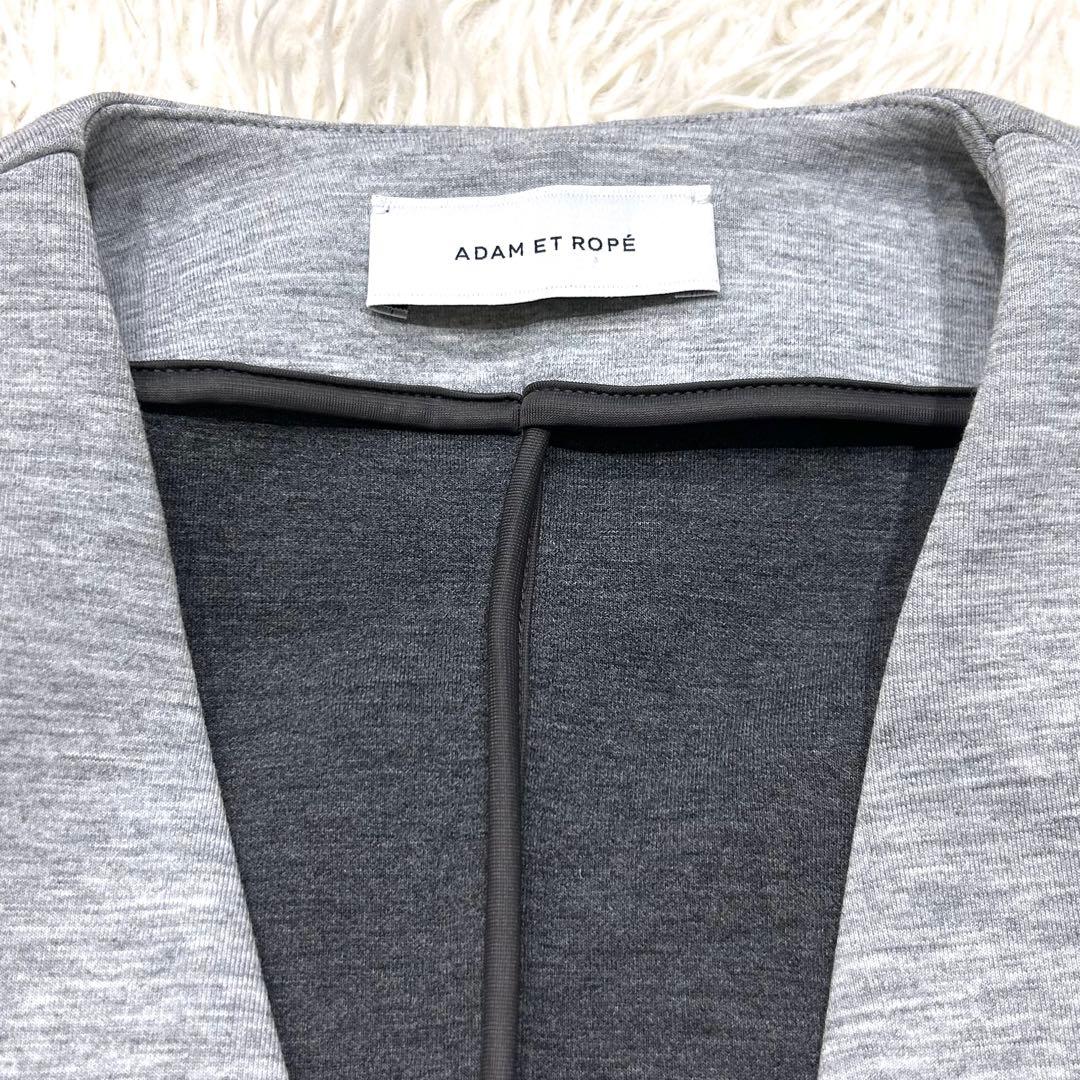 美品✨アダムエロペ＊エッグブローチ付きペプラムカーディガン 洗える 2025春夏