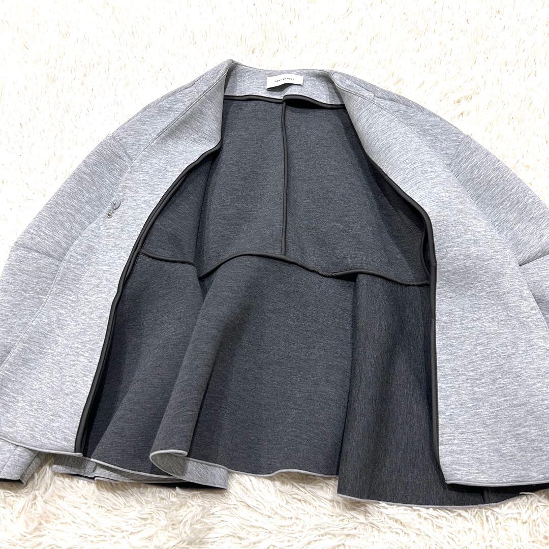 美品✨アダムエロペ＊エッグブローチ付きペプラムカーディガン 洗える 2025春夏