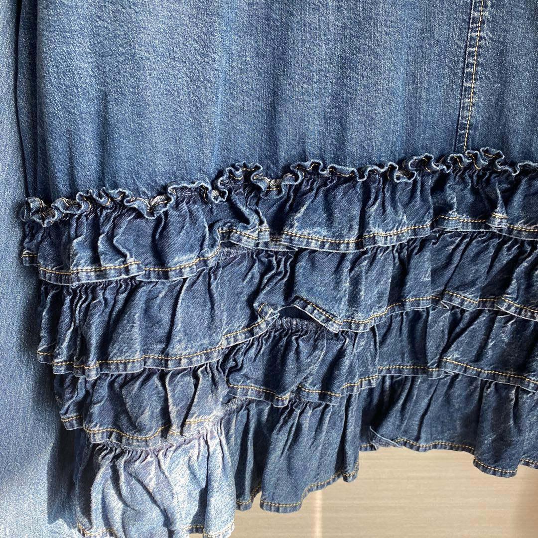 ayane アヤン ダンガリーバックフリルブルゾン　インディゴ