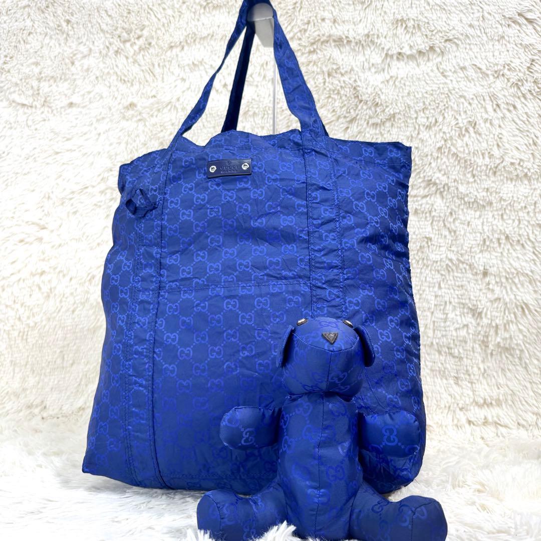 GUCCI グッチ エコバッグ テディベア くま ナイロン 犬 GG柄 トート