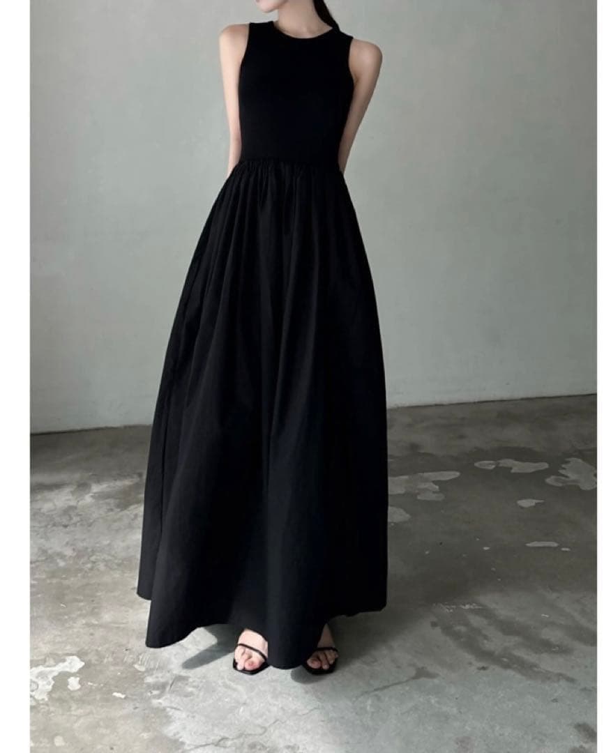 ワンピース maison celon sleeveless volume maxi dres