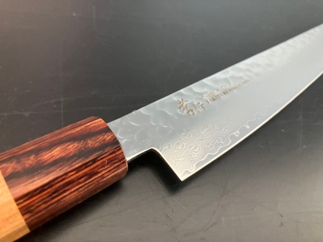 堺孝行　33層槌目ダマスカス和式　ペティナイフ180mm