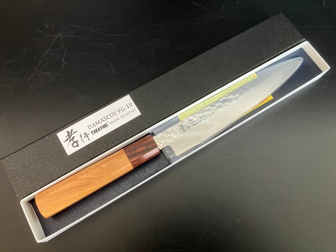 堺孝行　33層槌目ダマスカス和式　ペティナイフ180mm