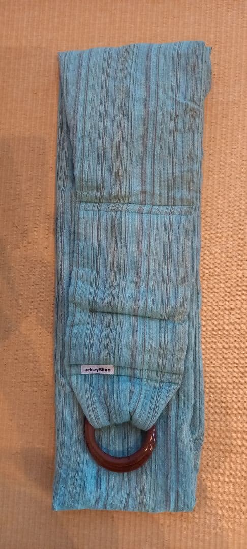 【あいら】ackeySling リング付きスリング 青系ストライプ