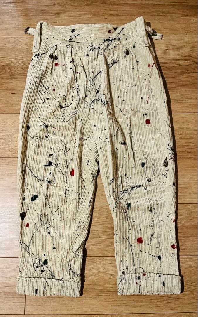 NEAT ニート　スラックス　ペイント　コーデュロイ　テーパード　M