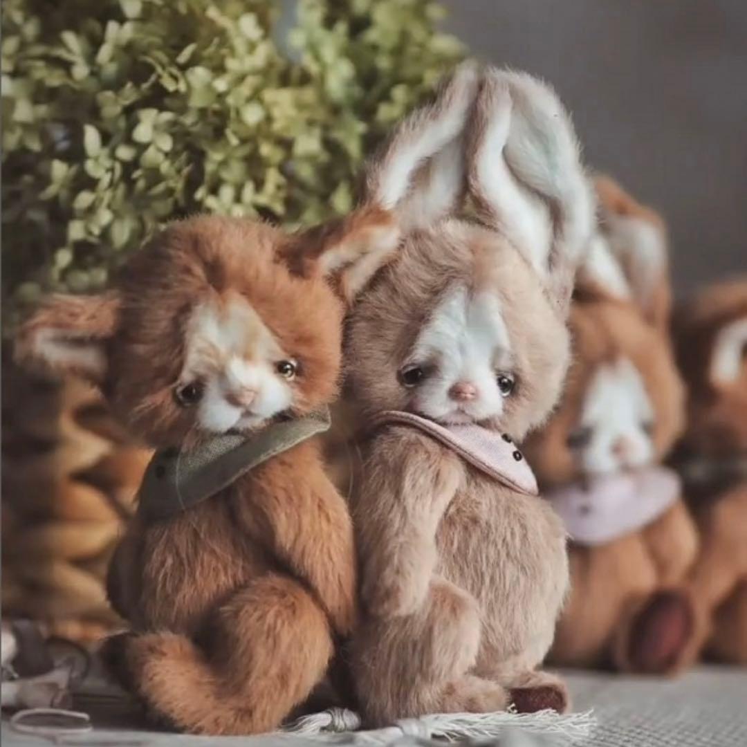 ぬいぐるみ アーティストベア テディベア 海外作家様 気怠うさぎ 兎