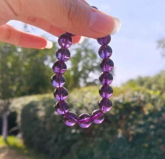 天然アメジスト 14mm玉 上質な紫水晶ブレスレット｜開運・癒しのパワーストーン