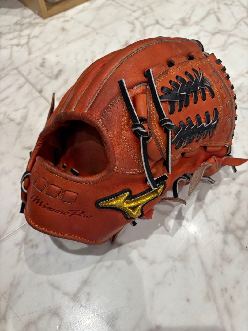 N*1様 Mizuno Pro 硬式野球グローブ オレンジ