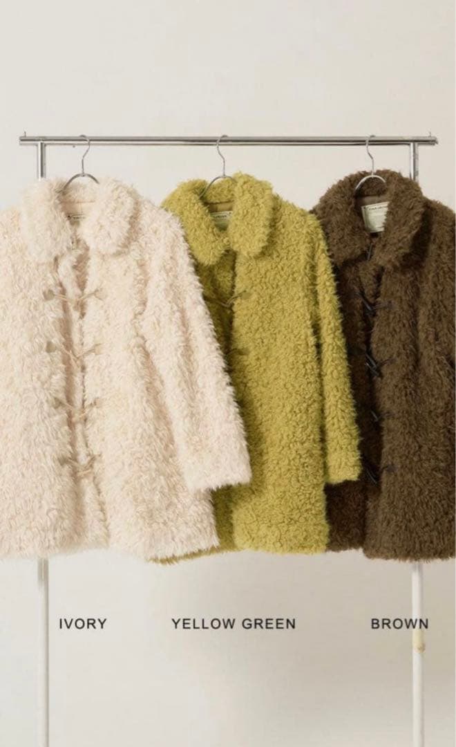 フェイクファー ダッフルコート TINA：JOJUN アイボリー　新品未使用