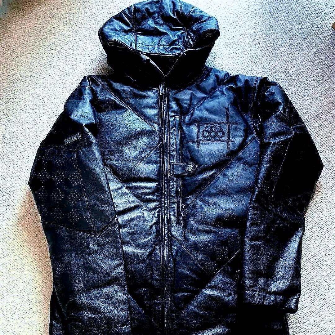 686 スノーボード　ダウンジャケット　アウターシェル100%LEATHER